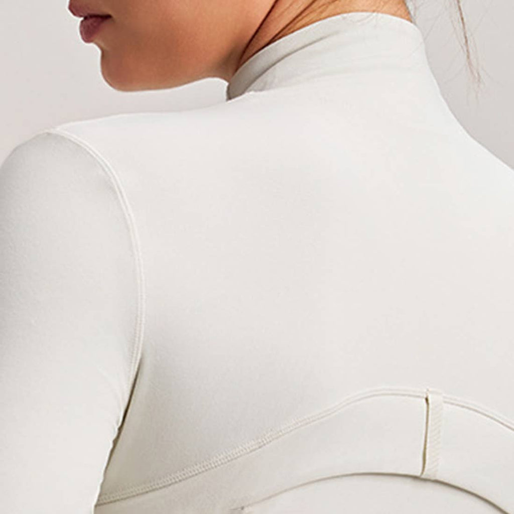Women Stand Collar Gold Zipper Yoga Jacket Running Top