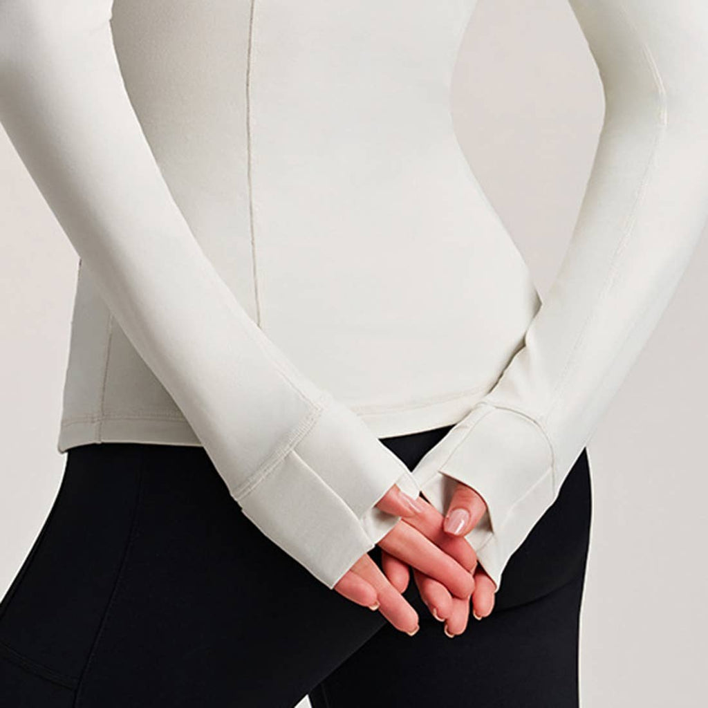 Women Stand Collar Gold Zipper Yoga Jacket Running Top
